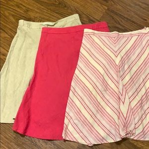 Three linen skirts